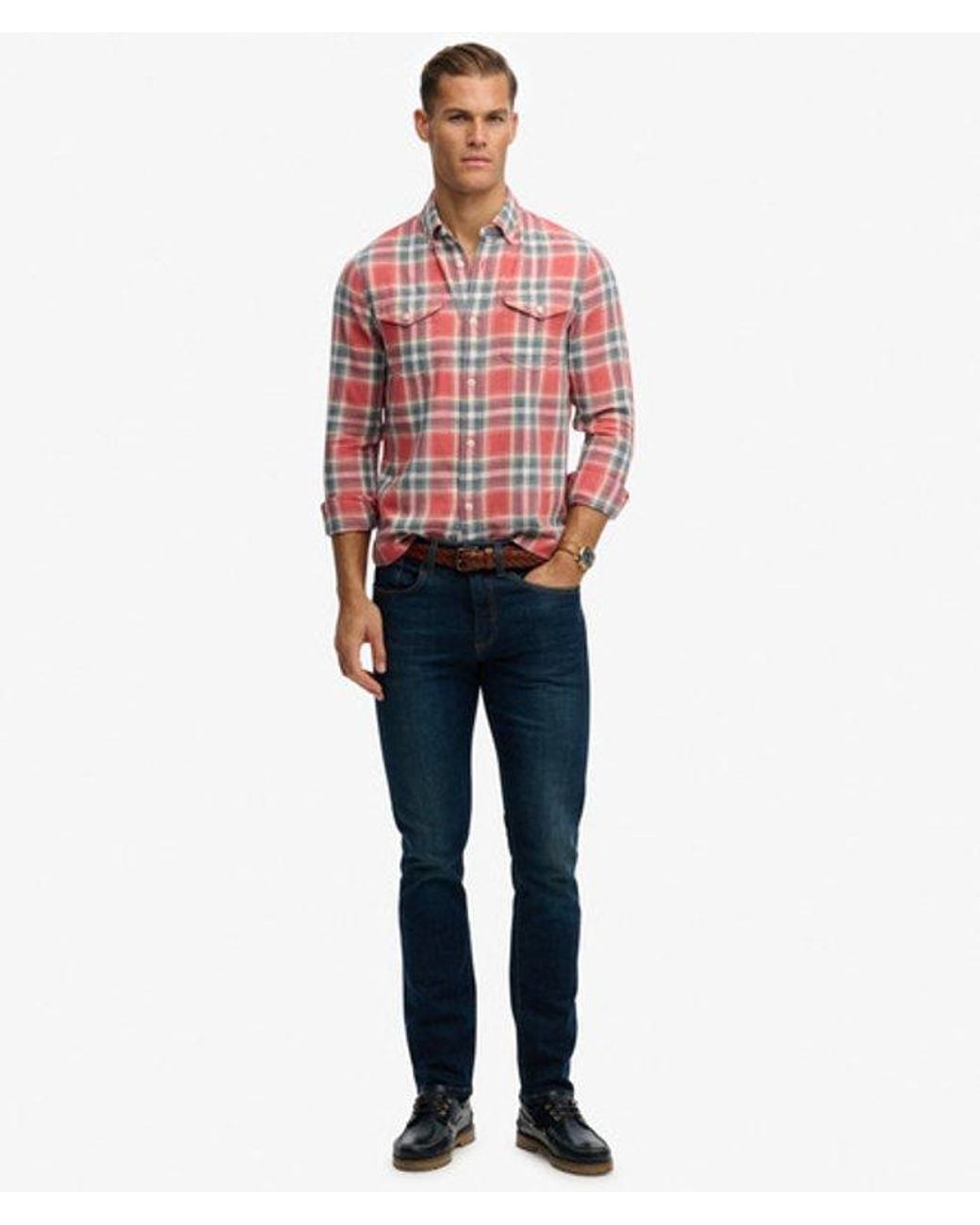Superdry Red The Merchant Store - Lite Check Shirt for men