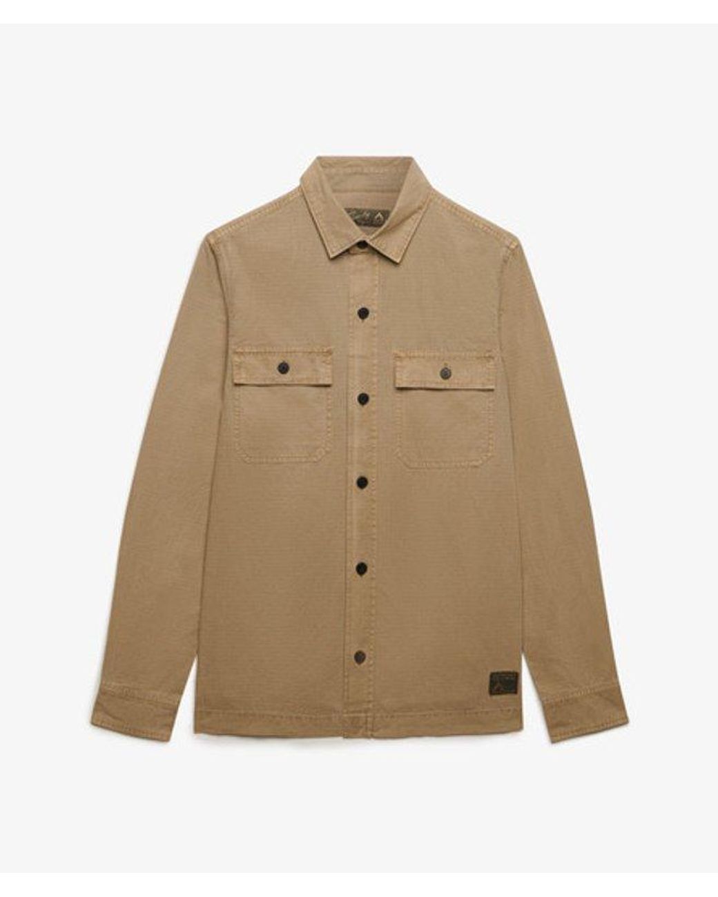 Superdry Military Overhemd Met Lange Mouwen in het Natural voor heren
