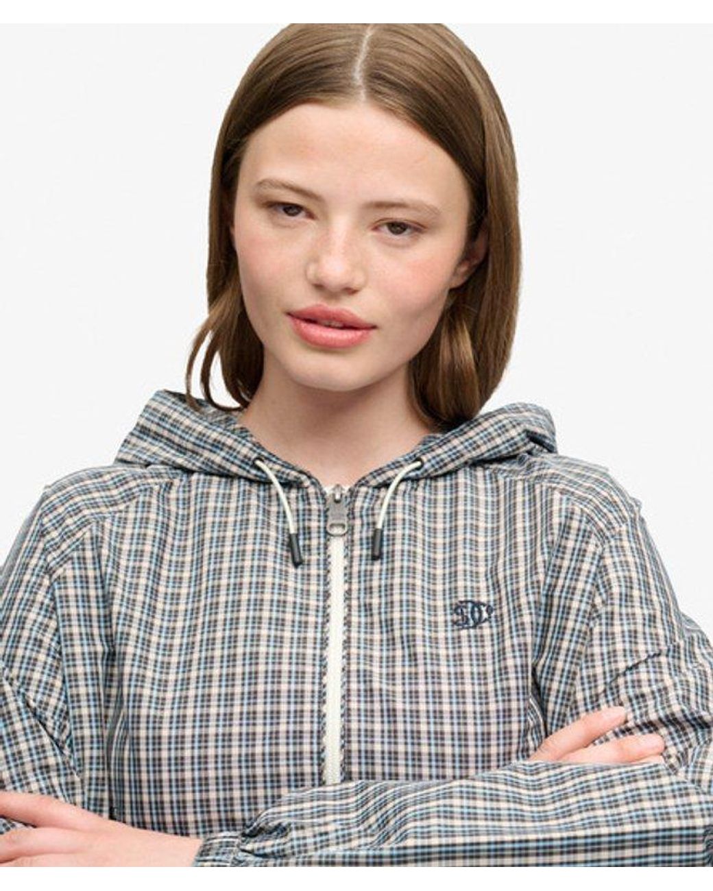 Superdry Gray & Co Checked Raglan Windbreaker Jacket