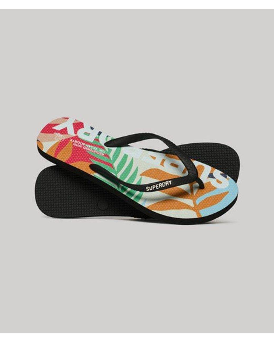 Superdry Metallic Ladies Logo Vegan Flip Flops