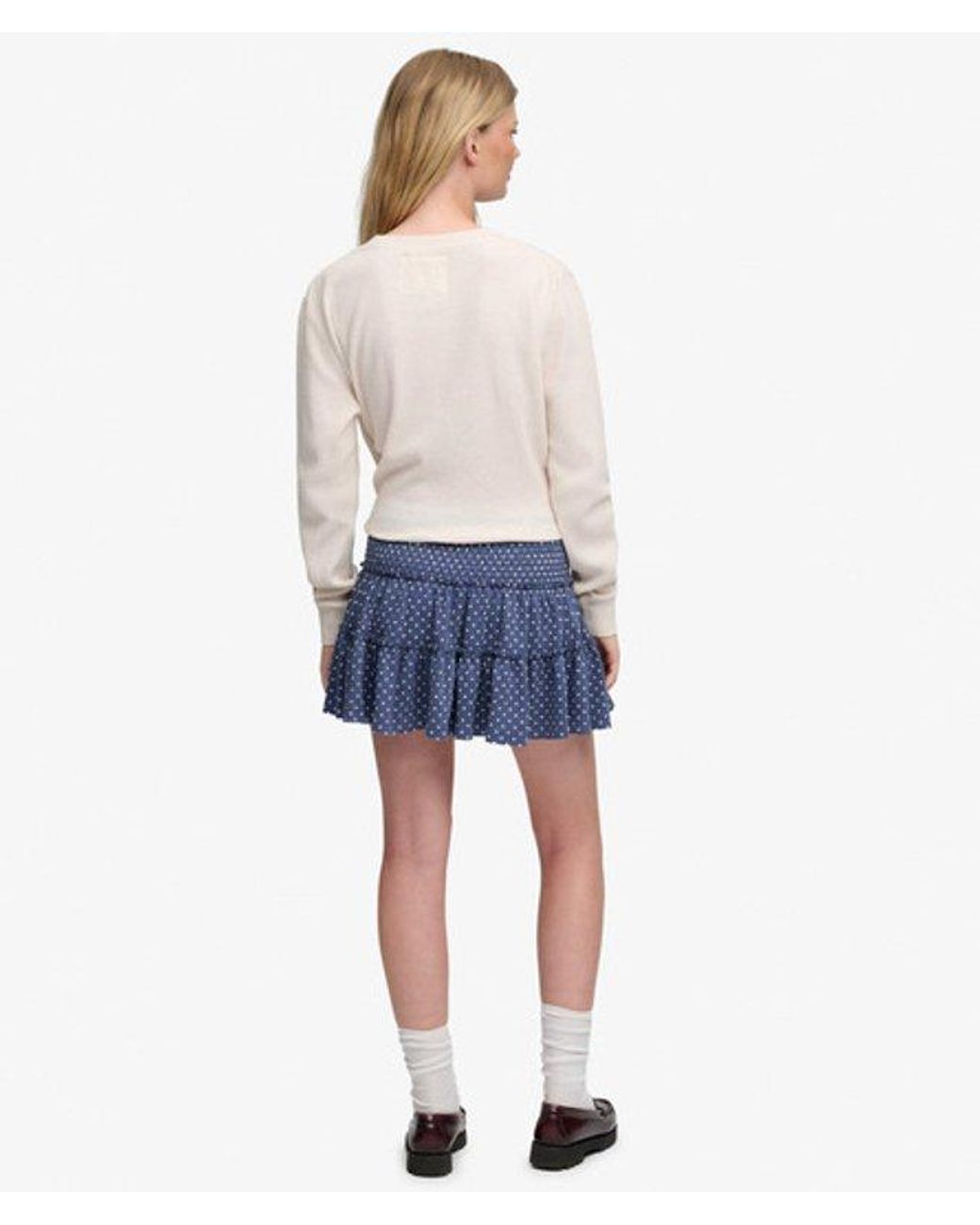 Superdry Blue & Co Tiered Jersey Mini Skirt