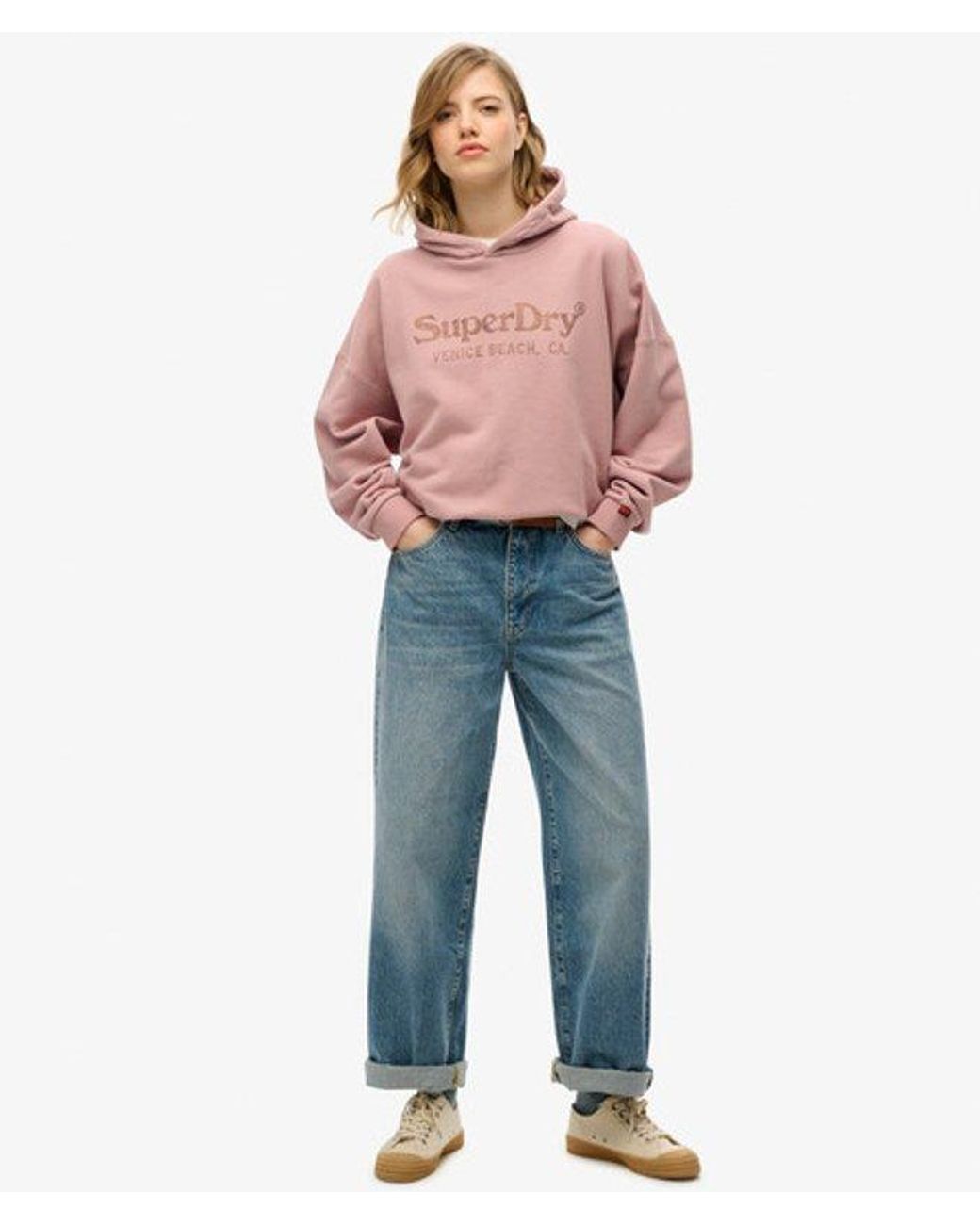 Superdry Red & Co Venue Metallic Relaxed Hoodie