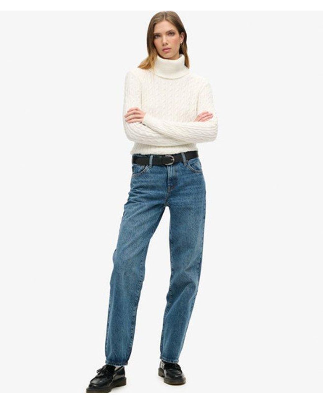 Superdry Blue & Co Mid Rise Wide Leg Jeans