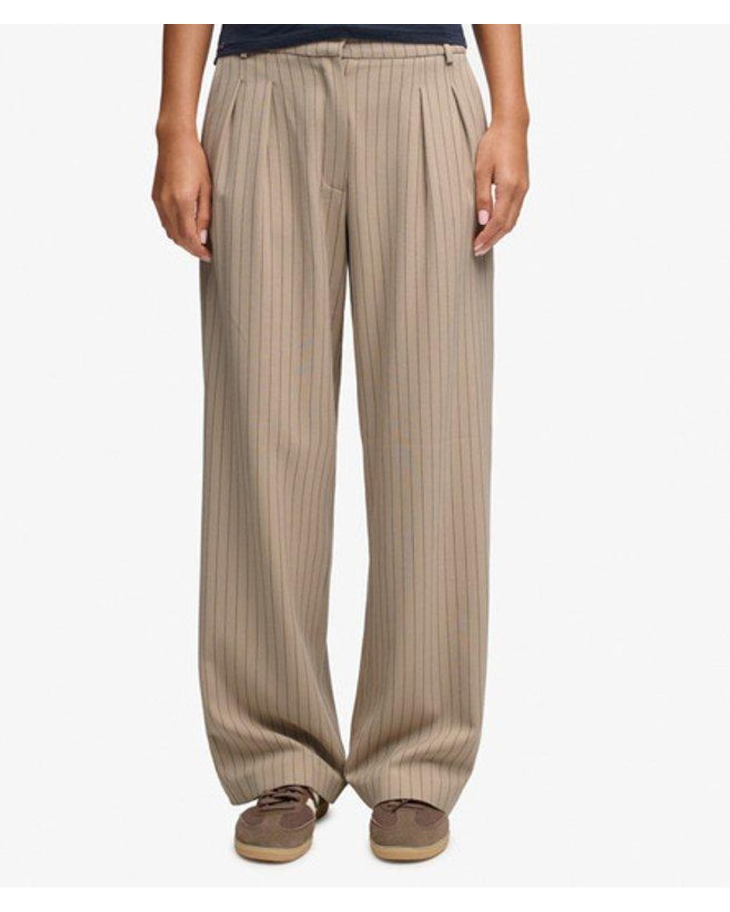 Superdry Natural & Co Mid Rise Pinstripe Trousers