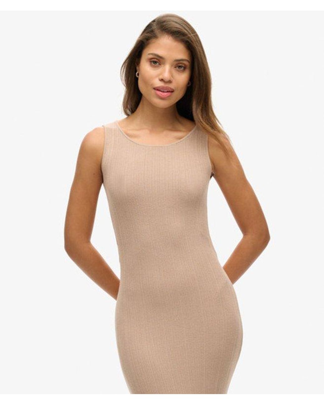 Superdry Natural & Co Rayon Backless Knitted Midi Dress