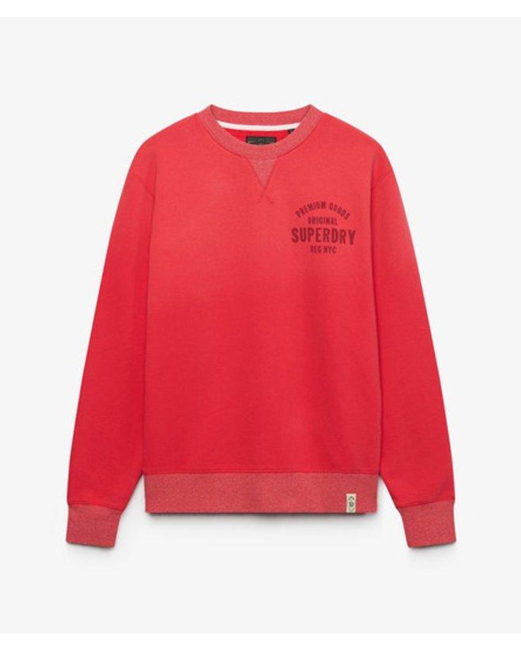 Superdry Red & Co Block Text Crew Neck Sweatshirt for men