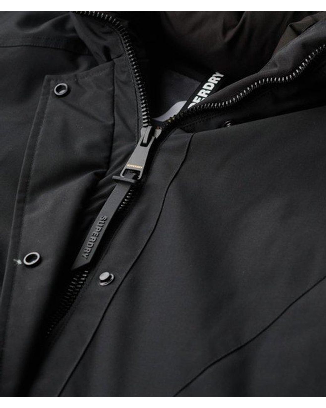Superdry Black City Padded Parka Coat