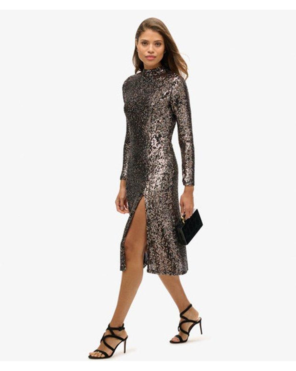 Superdry Multicolor & Co Backless Sequin Midi Dress