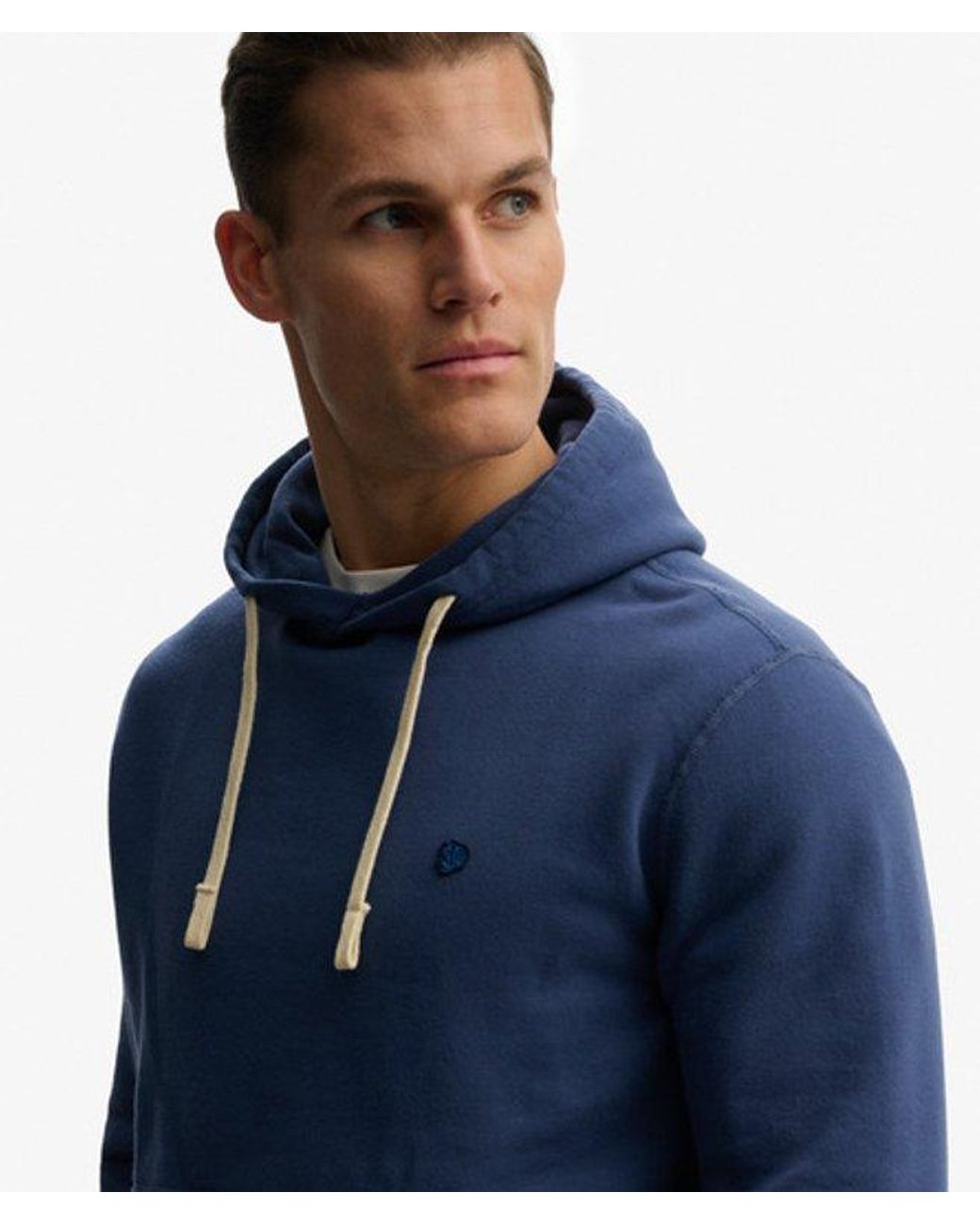 Superdry Blue & Co Monogram Embroidered Hoodie for men