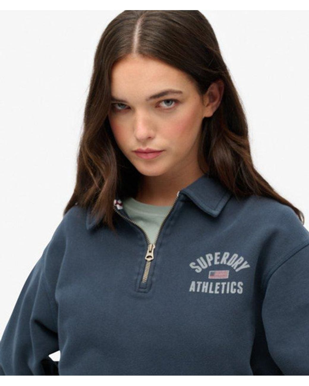 Superdry Blue & Co Athletic Collared Half Zip Jumper