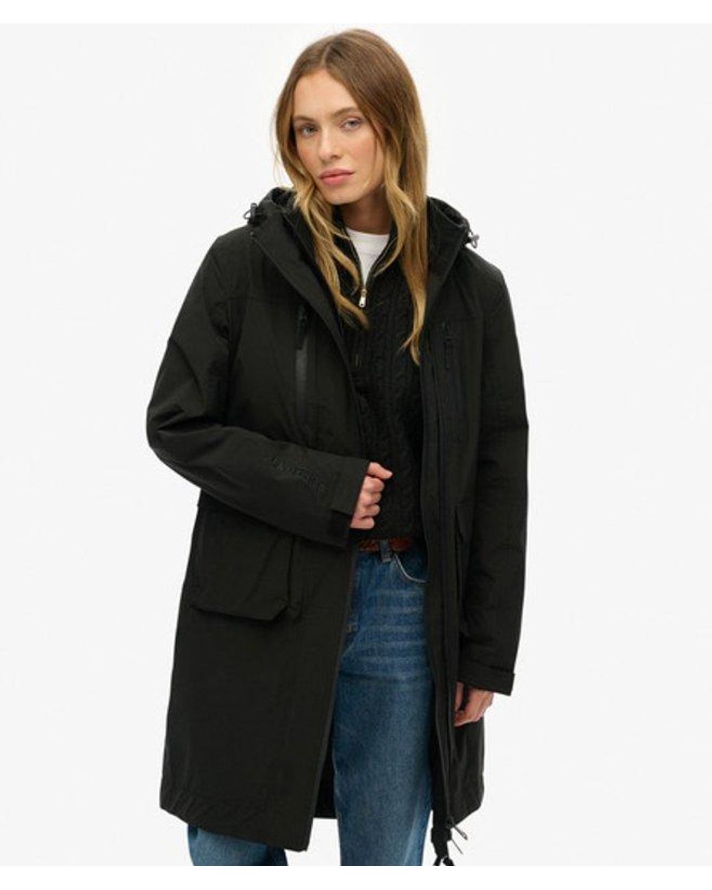 Superdry Black & Co Hooded Long Shell Parka