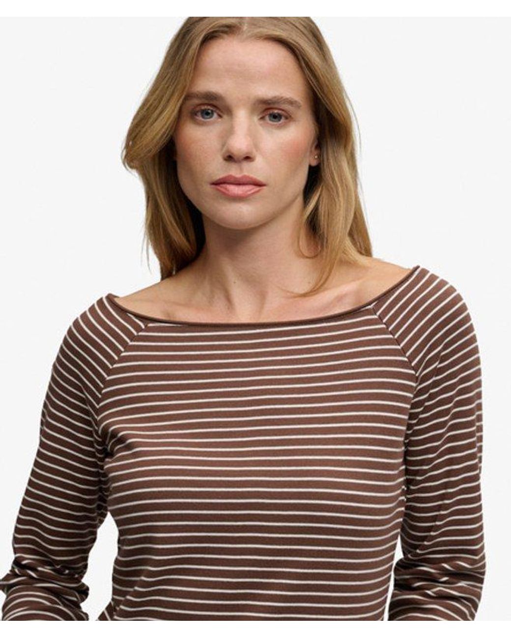 Superdry Brown & Co Bardot Off Shoulder Top