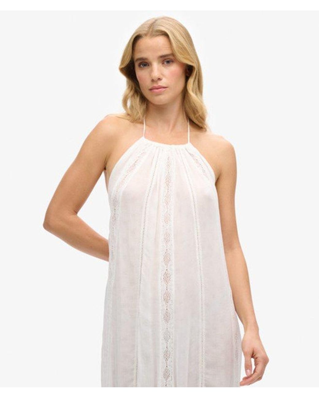 Superdry Pink & Co Halter Neck Midi Dress