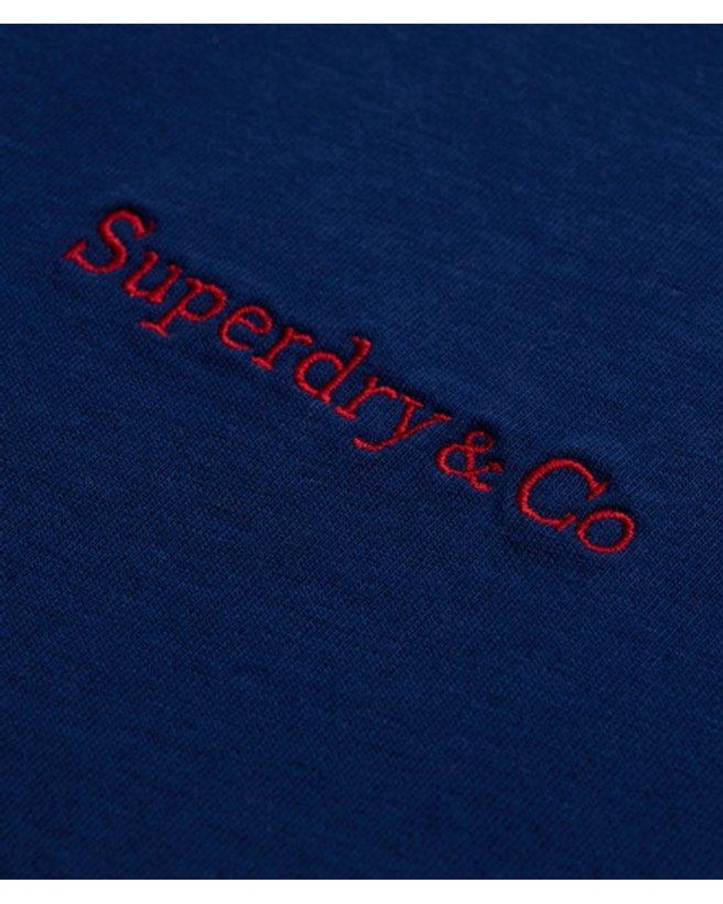Superdry Blue & Co Essential Company Logo Embroidered T-shirt for men