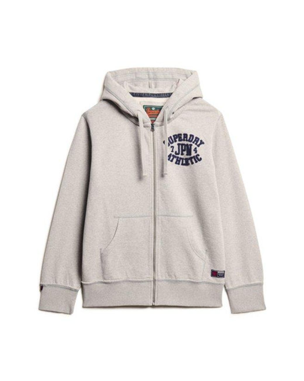 Superdry Vintage Athletic Zip Hoodie in het Gray voor heren