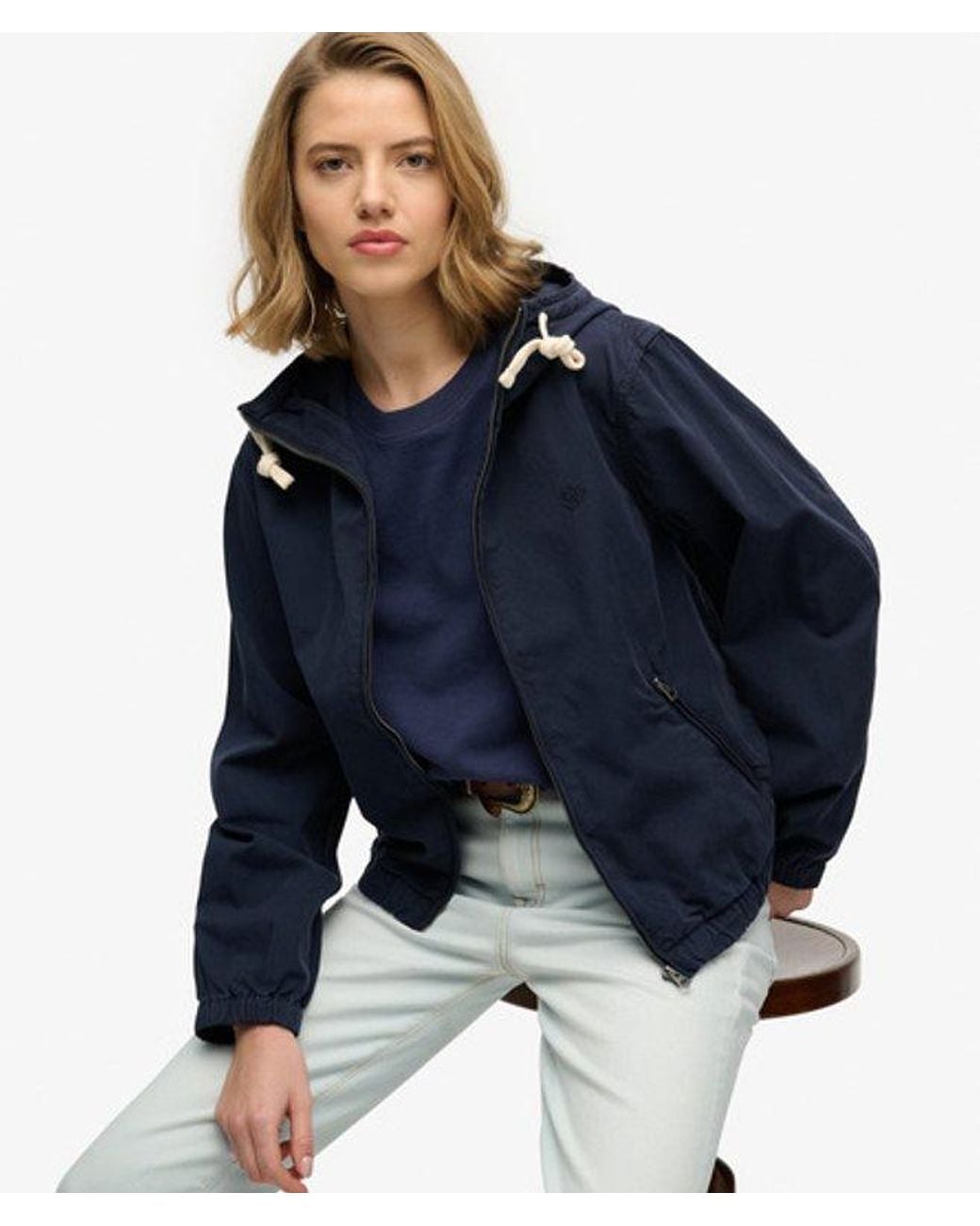 Superdry Blue & Co Hooded Washed Twill Jacket