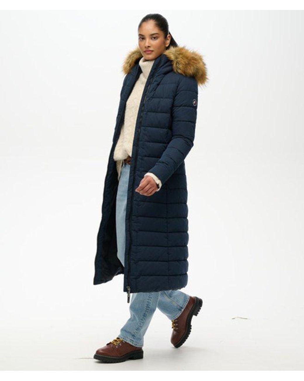 Superdry Blue & Co Arctic Long Puffer Coat