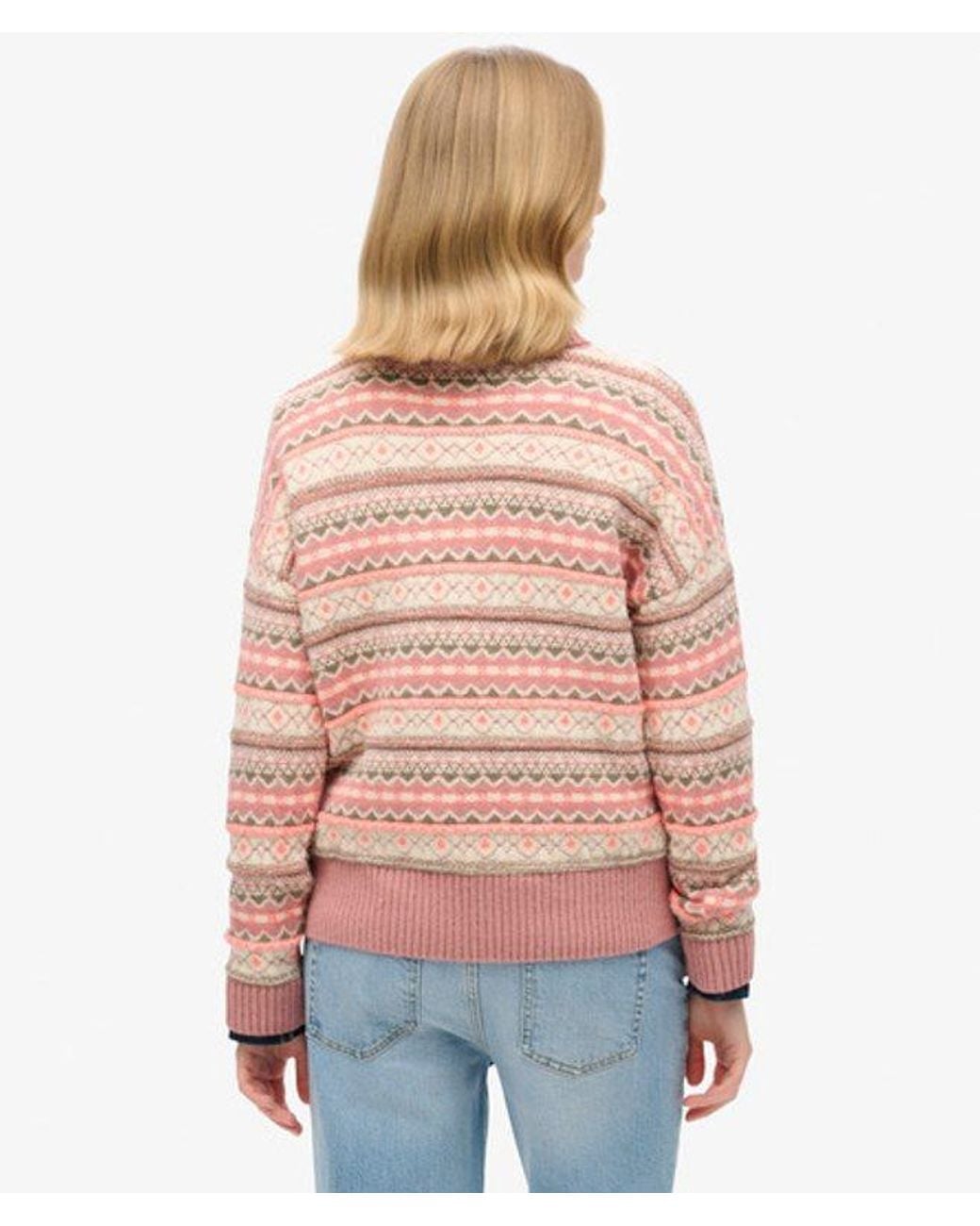 Superdry & Co Classic Stripe Textured Pattern Jumper