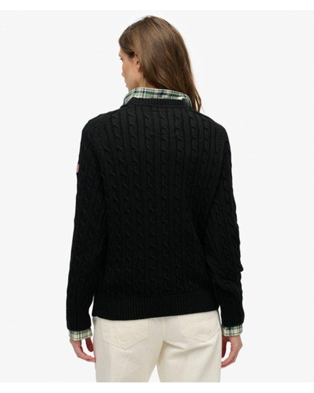 Superdry Black & Co Slouchy Cable Knit Jumper