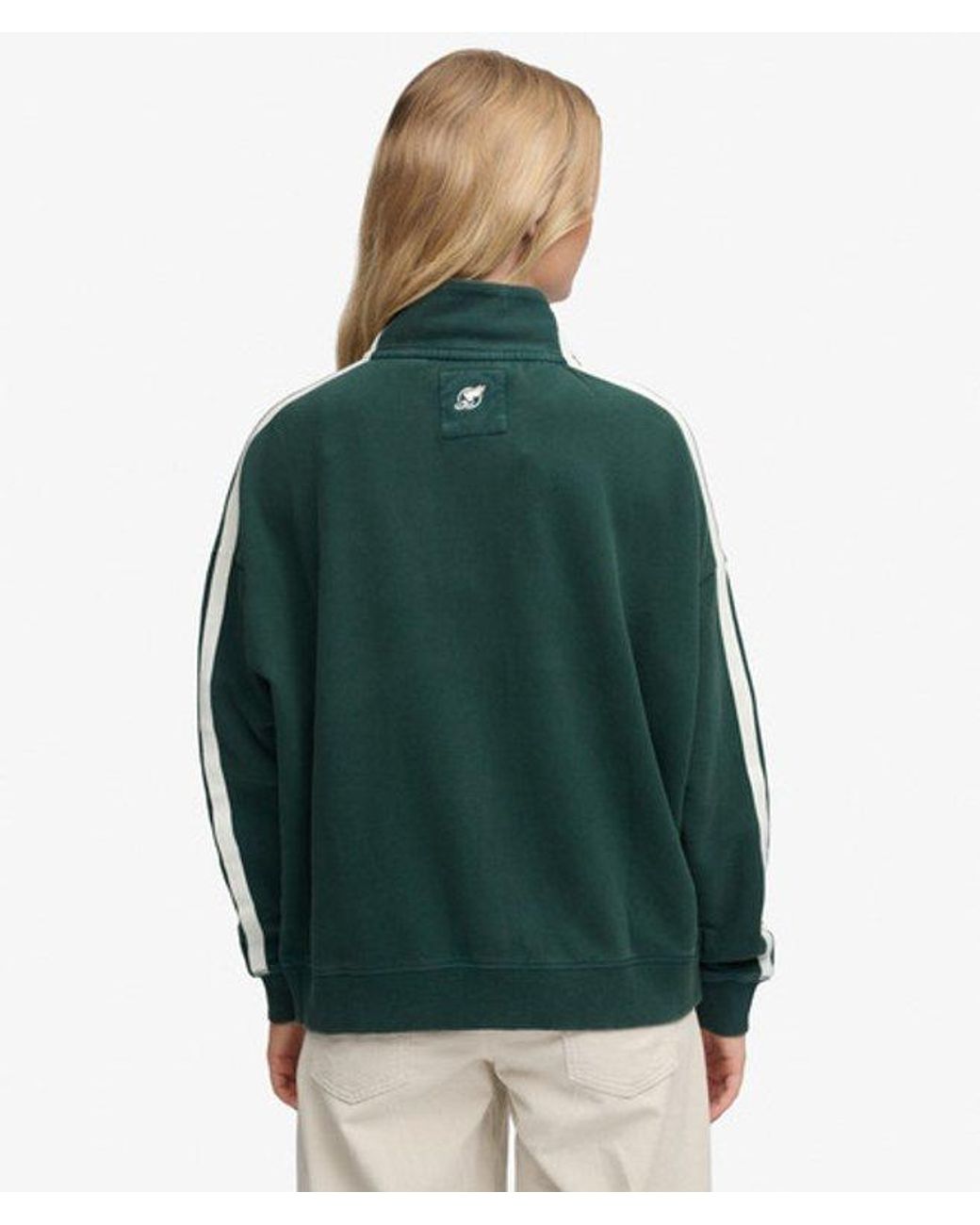 Superdry Green & Co Athletic Essentials Applique Loose Zip Track Top