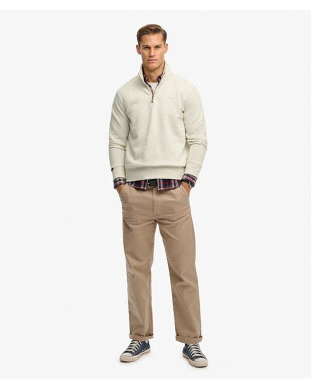 Superdry Natural & Co Essential Logo Half Zip Sweatshirt for men