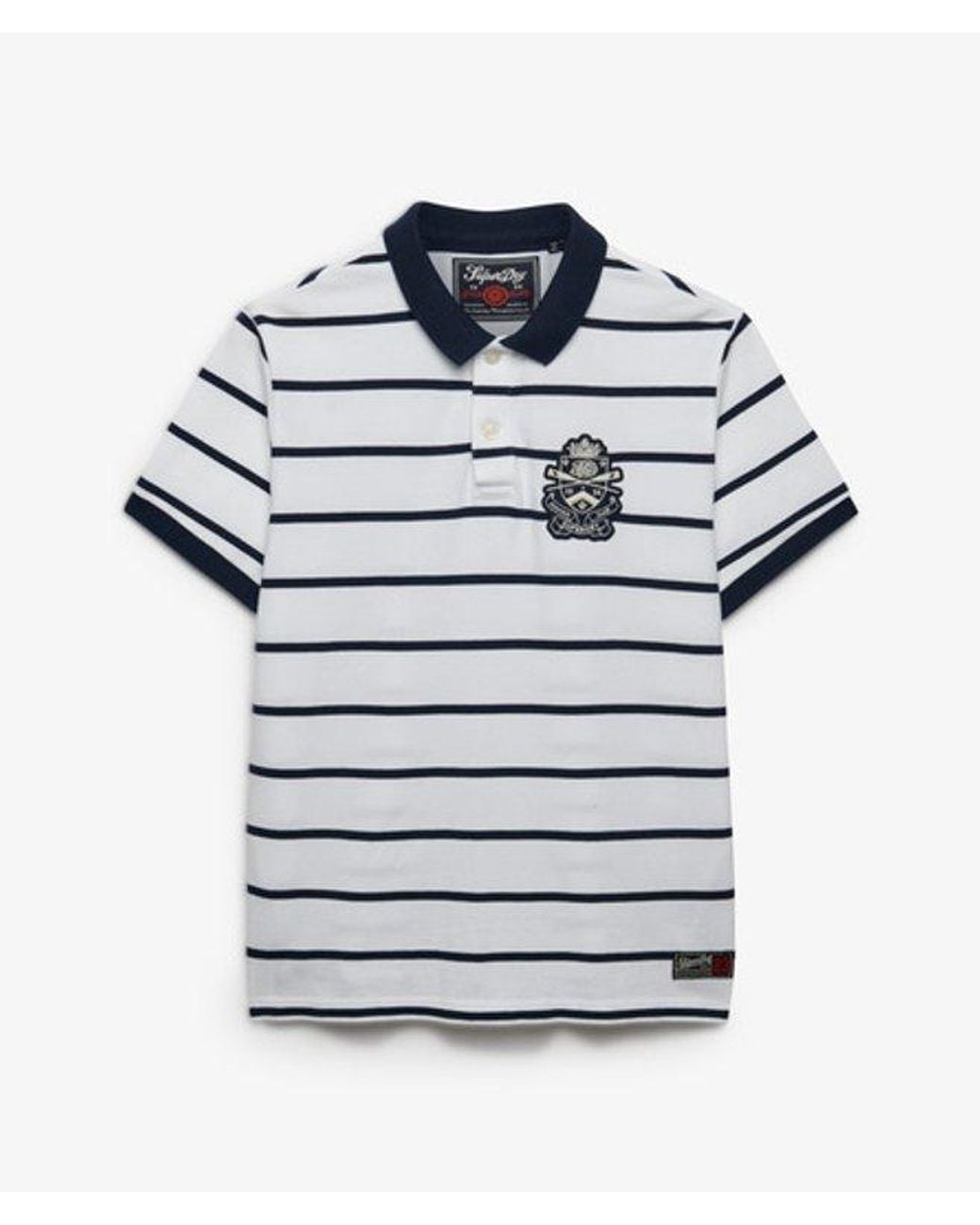 Superdry Metallic & Co Crest Stripe Polo Shirt for men