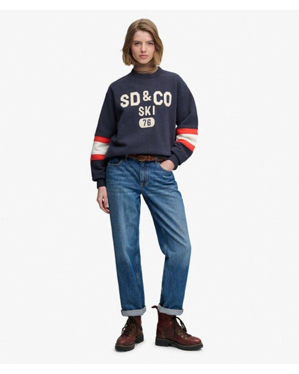 Superdry Blue & Co Aspen Athletics Preppy Ski Sweatshirt