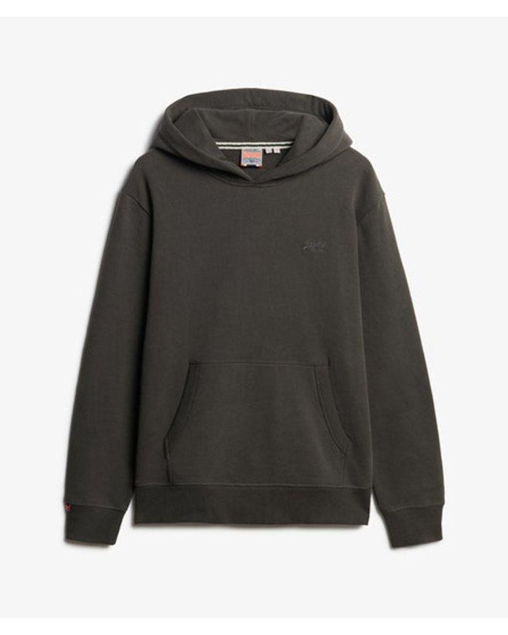 Superdry Essential Hoodie Met Logo En Halfgeborstelde Voering in het Gray voor heren