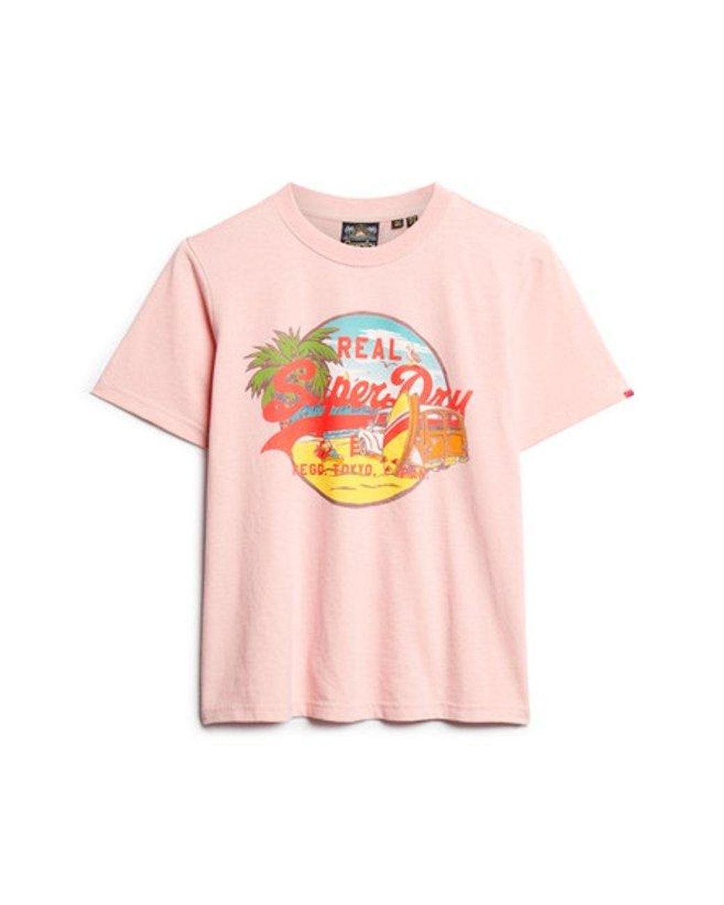 Superdry Pink & Co La Graphic Relaxed Tee