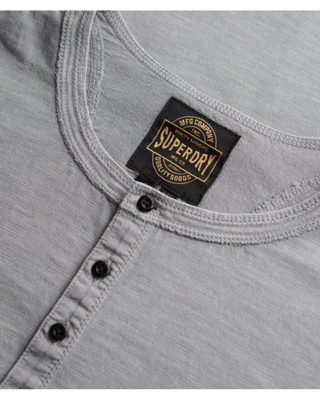 Superdry Gray & Co Slub Short Sleeve Jersey Henley Top for men