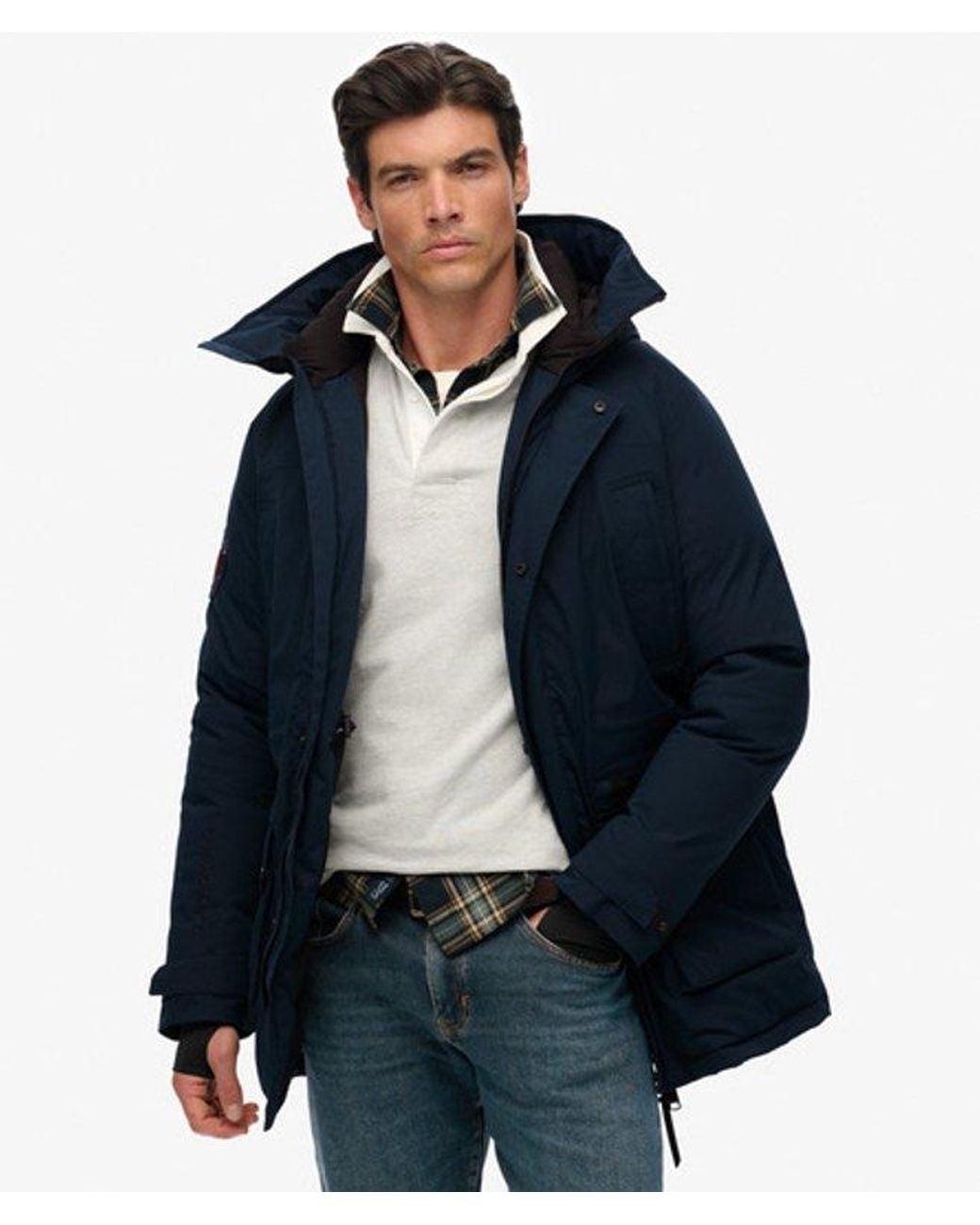 Superdry Blue & Co City Padded Parka Coat for men