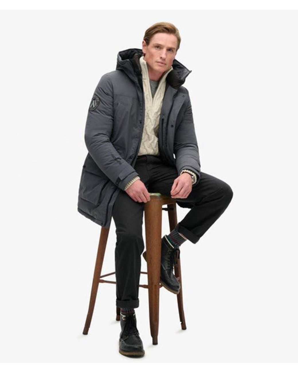 Superdry Gray & Co City Padded Parka Coat for men