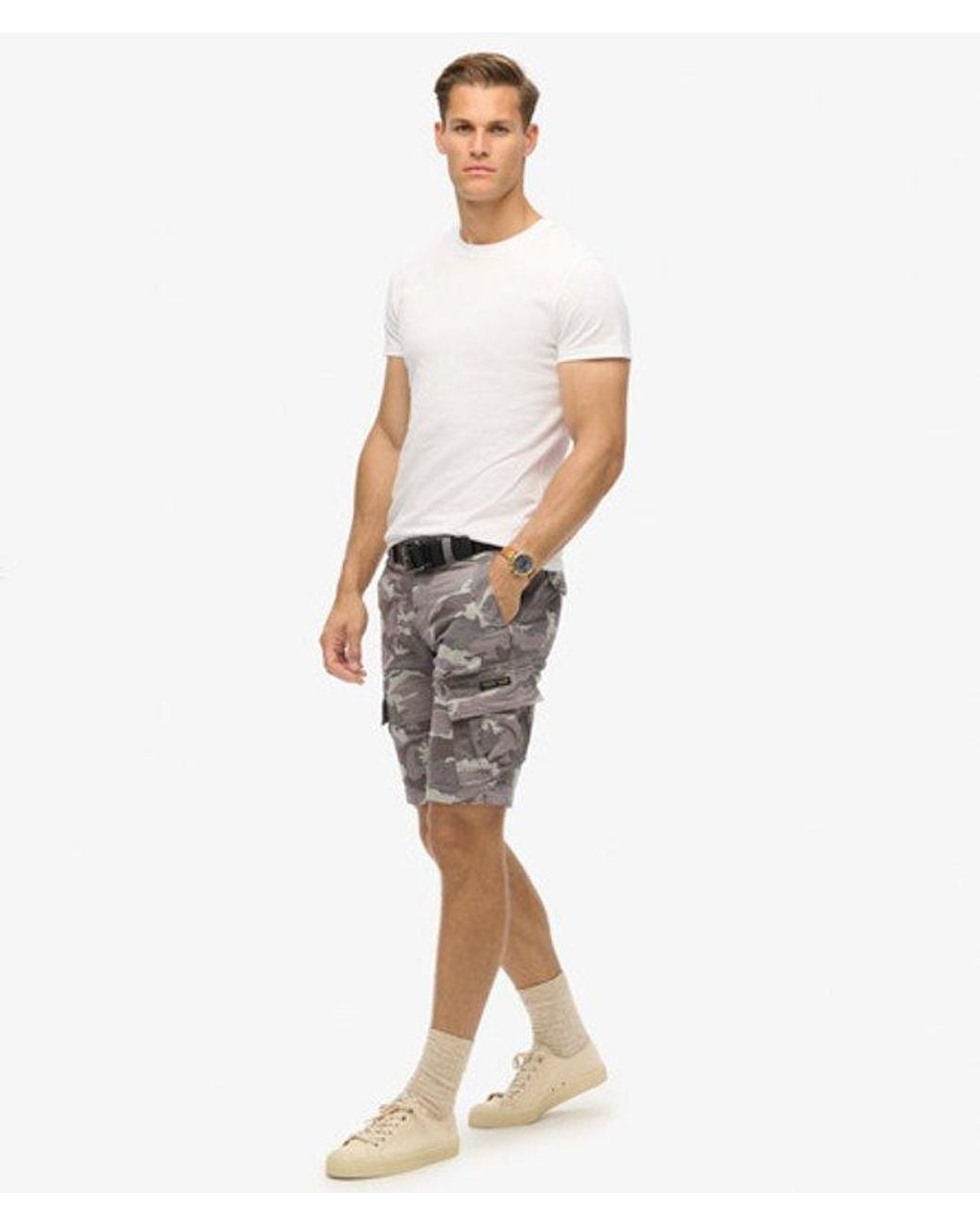 Superdry White & Co Classic Camo Print Core Cargo Shorts for men