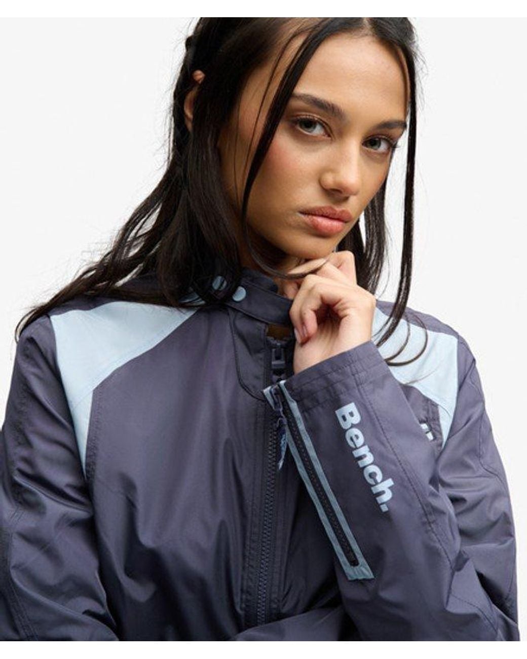 Superdry Blue Bench X & Co Bench Racer Shell Double Zip Jacket