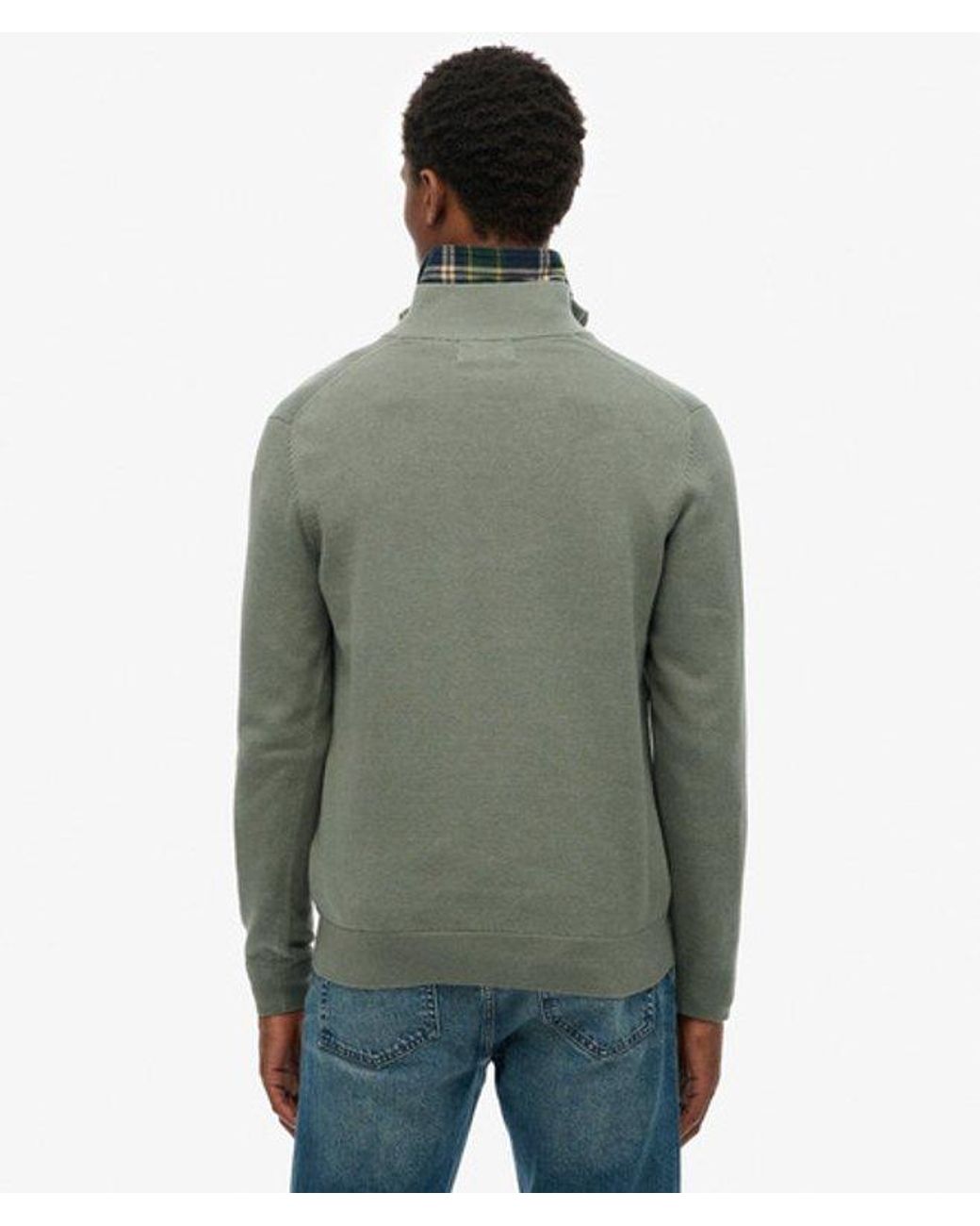 Superdry Gray & Co Essentials Cotton Half Zip Jumper for men