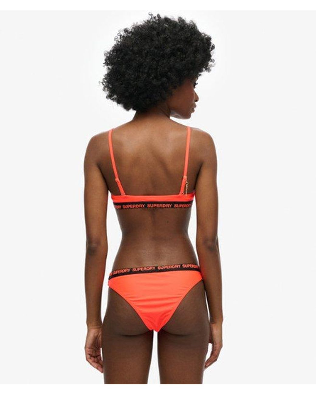 Superdry Red & Co Ladies Striped Elastic Bralette Bikini Top