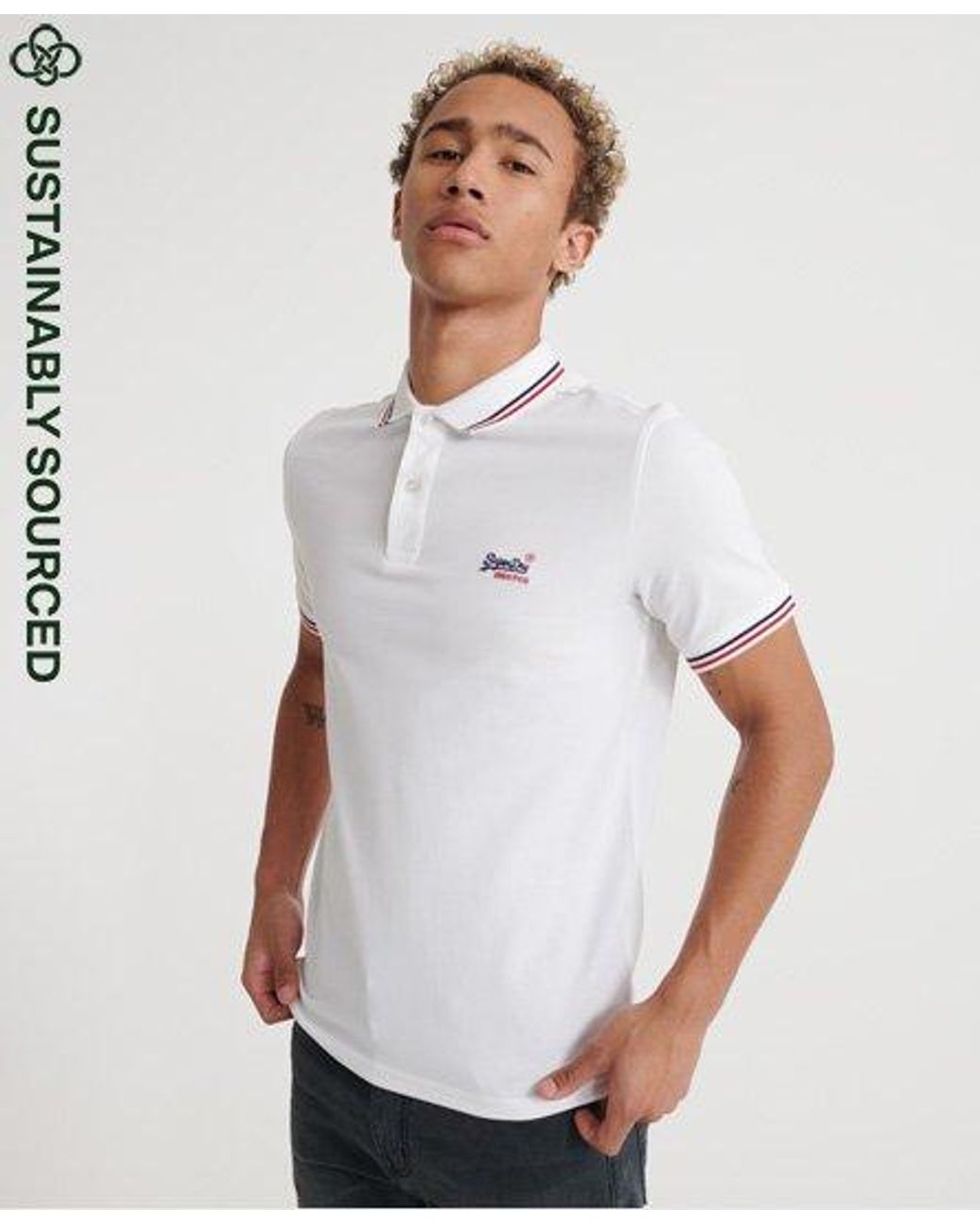 superdry white polo