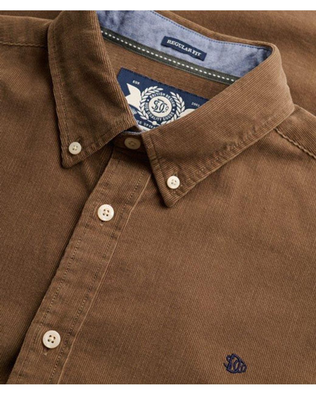 Superdry Brown & Co Classic Needle Cord Shirt for men