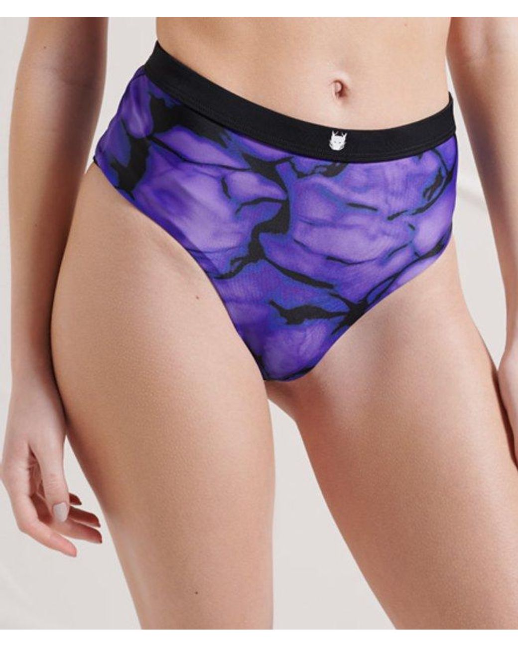 Superdry Purple & Co Ladies Energy High Waisted Brief Bikini Bottom