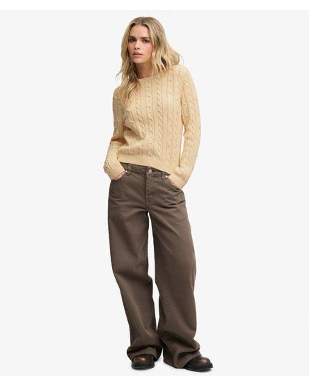 Superdry Natural & Co Essentials Cable Knit Jumper