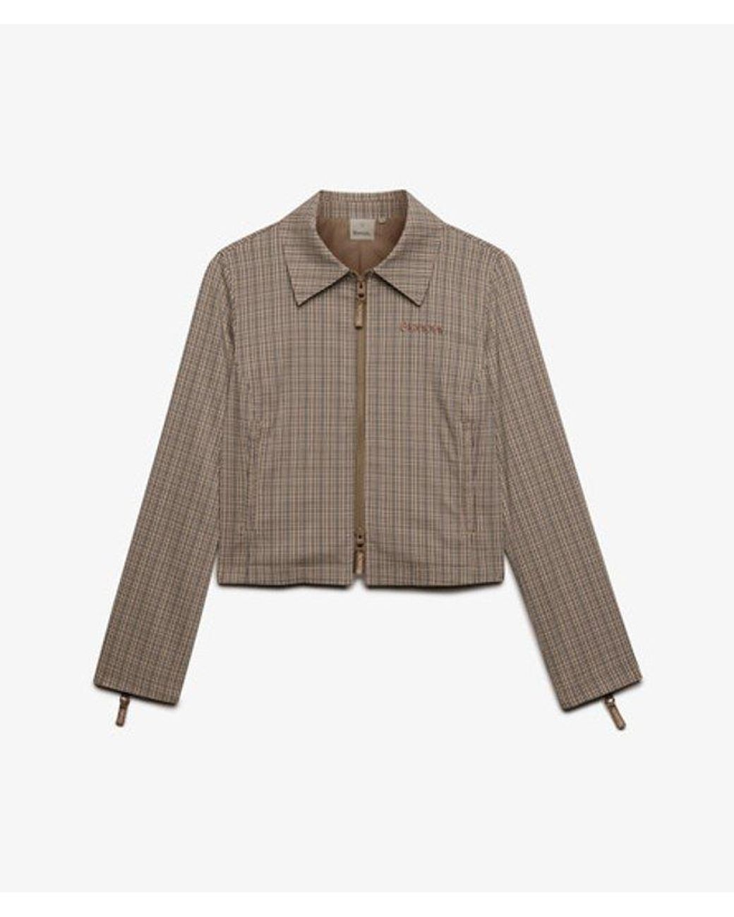 Superdry Gray Bench X & Co Bench Double Zip Collared Check Jacket