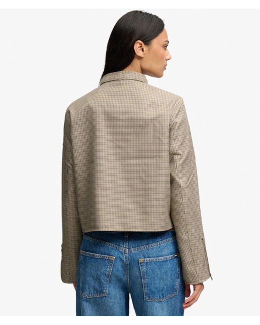 Superdry Brown & Co Moto Check Jacket