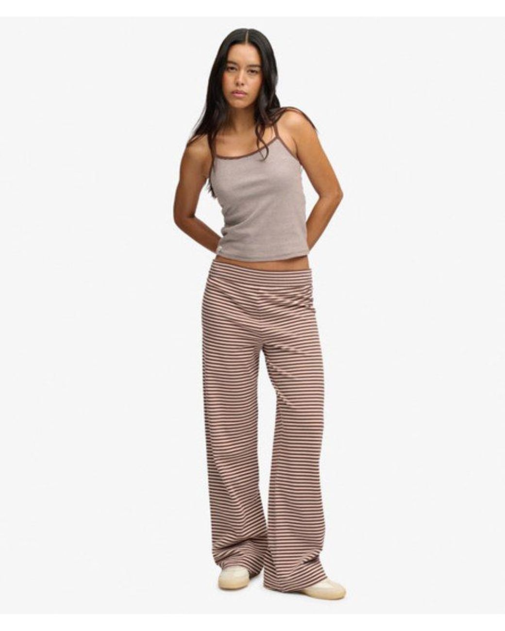 Superdry Athletic Essentials Jerseybroek Slanke Pasvorm in het Brown