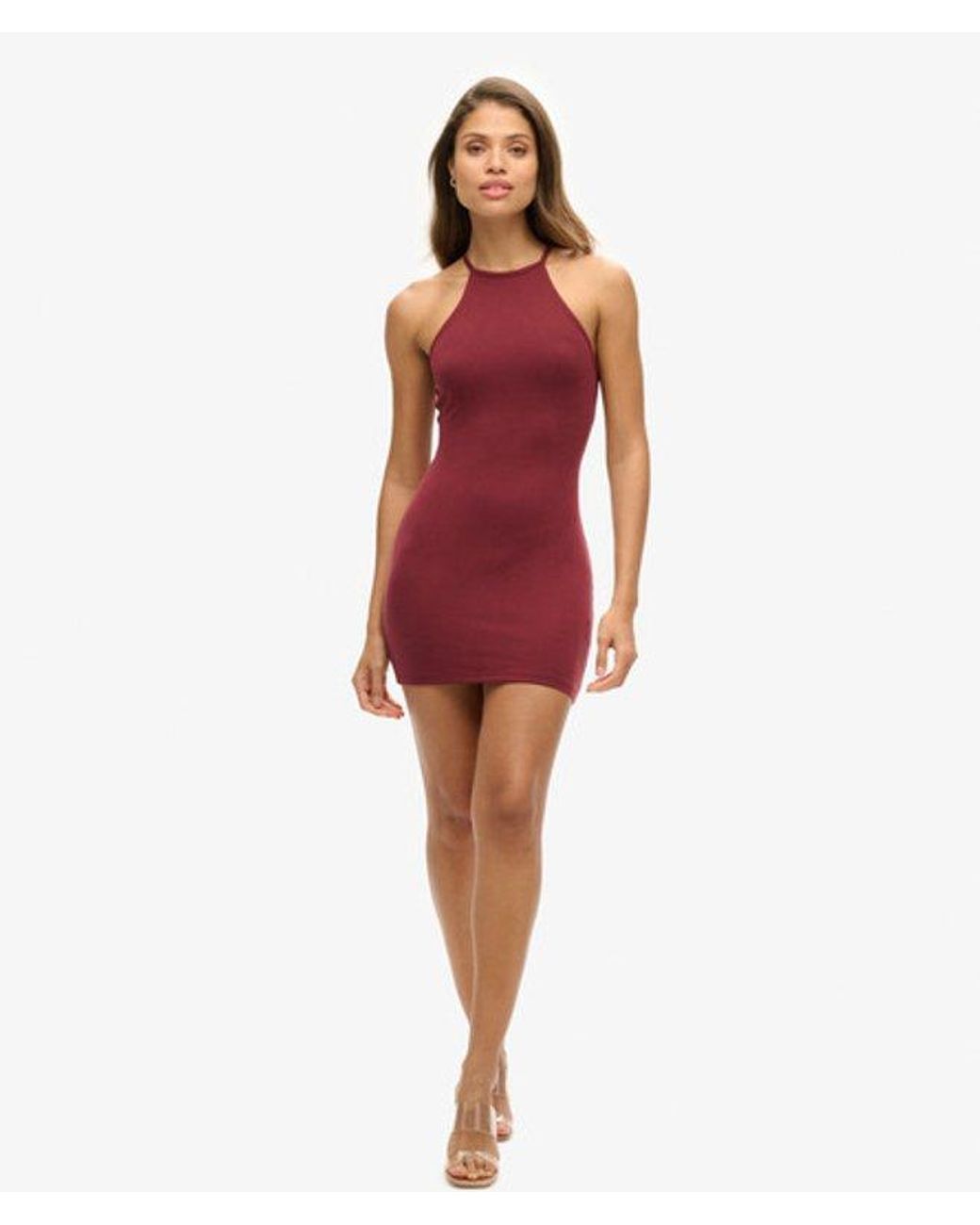 Superdry Red & Co Strappy Racer Jersey Mini Dress