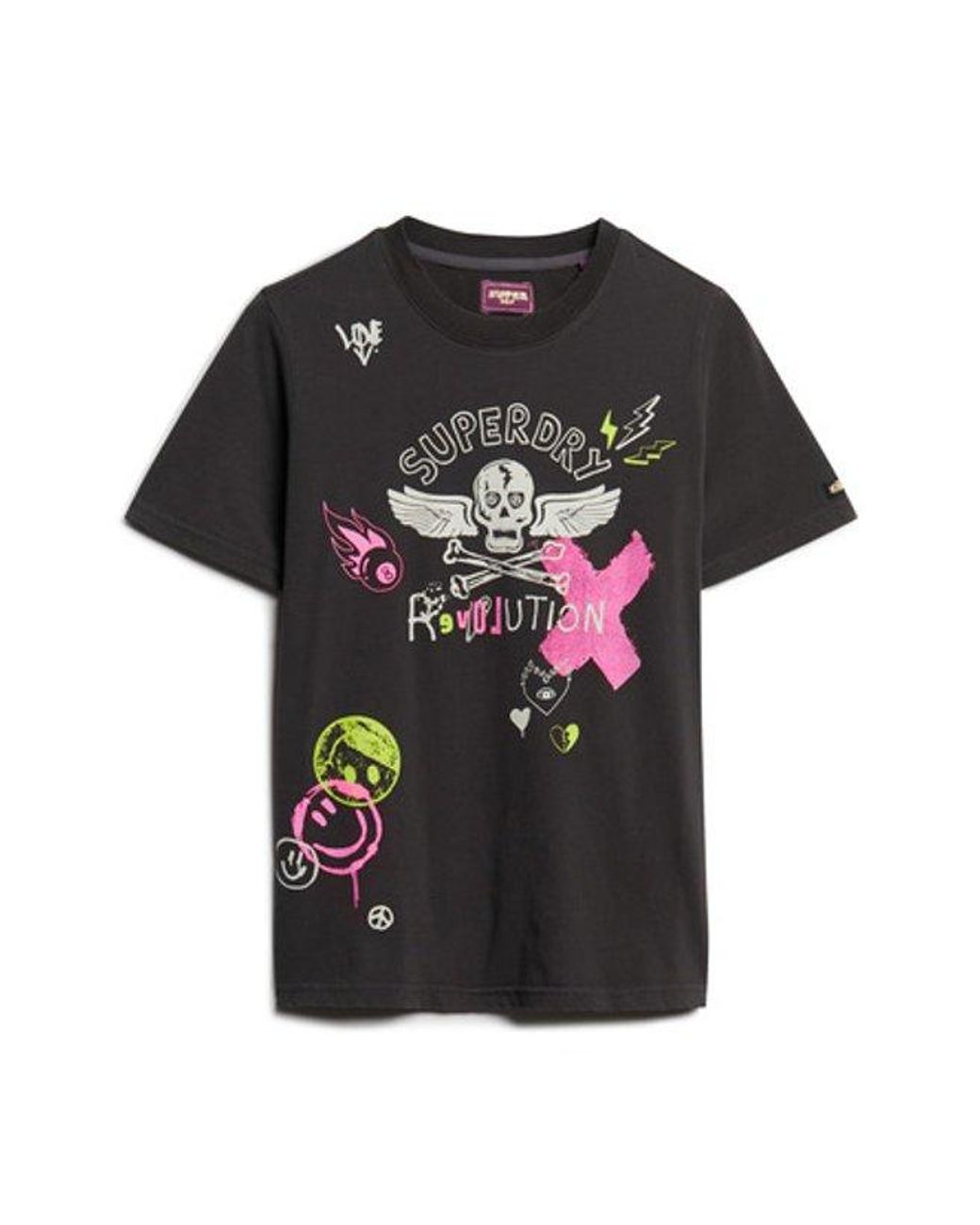 Superdry Blue & Co Lo-fi Punk Poster Relaxed T-shirt
