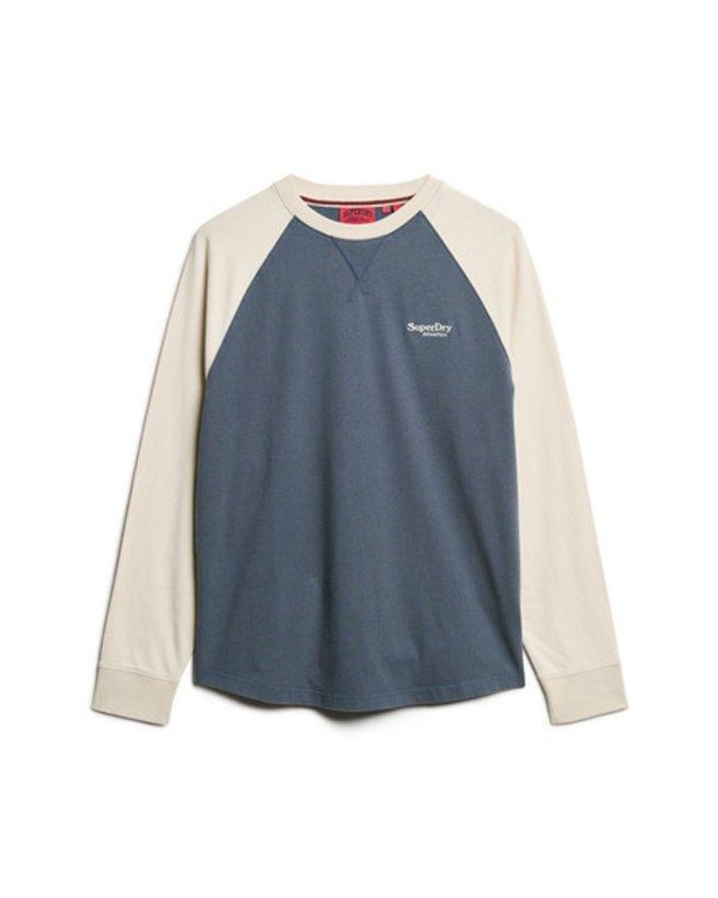 Superdry Blue & Co Essential Logo Baseball Long Sleeve Top for men