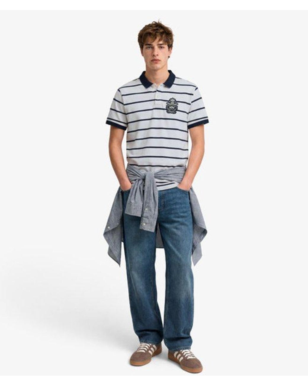 Superdry Metallic & Co Crest Stripe Polo Shirt for men