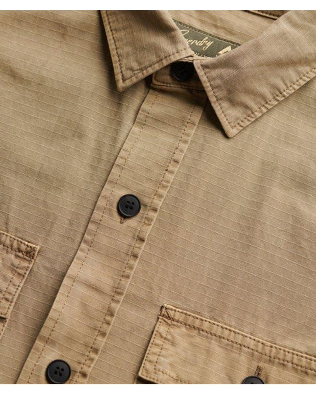 Superdry Military Overhemd Met Lange Mouwen in het Natural voor heren