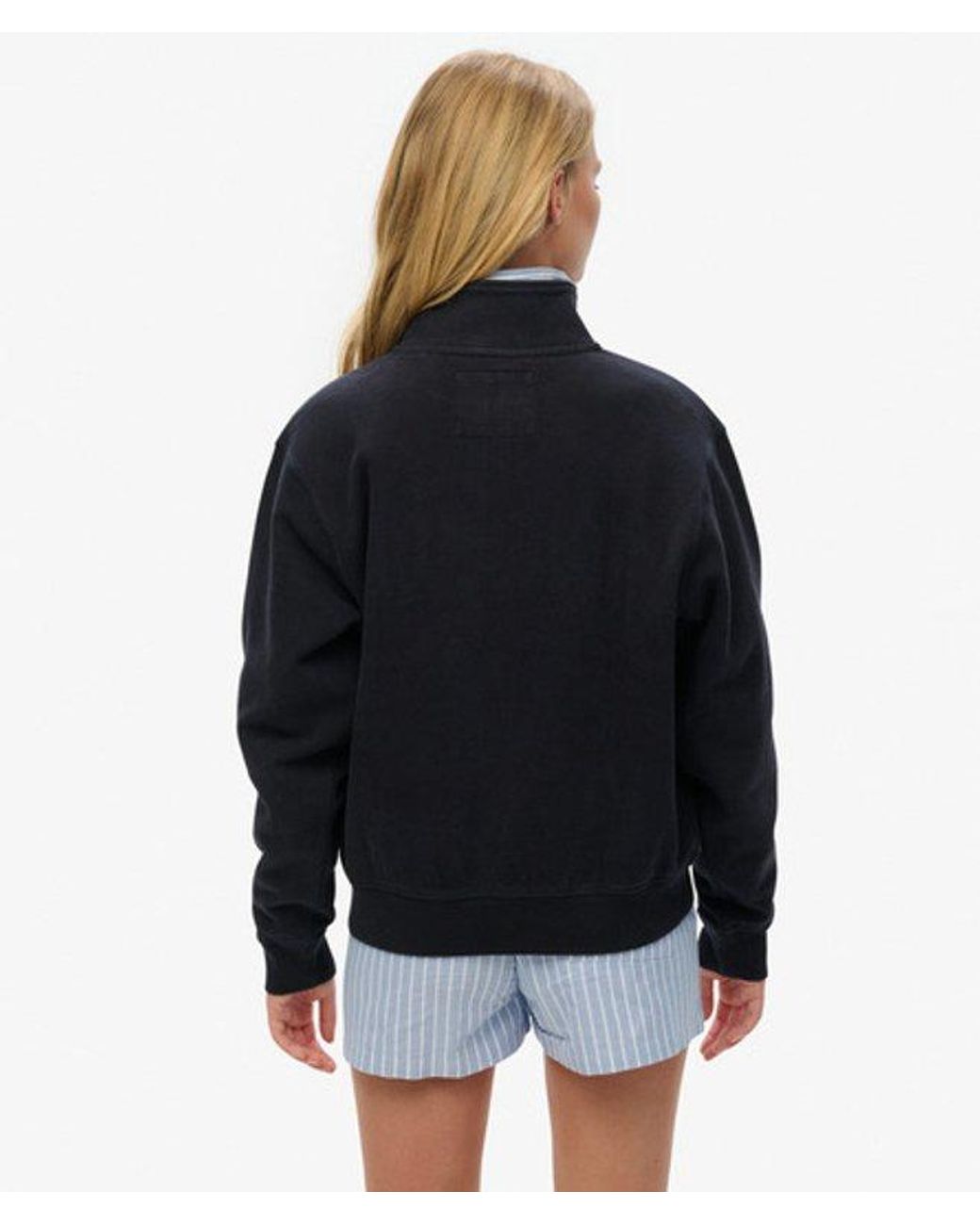 Superdry Black & Co Athletic Essentials Applique Half Zip Sweatshirt