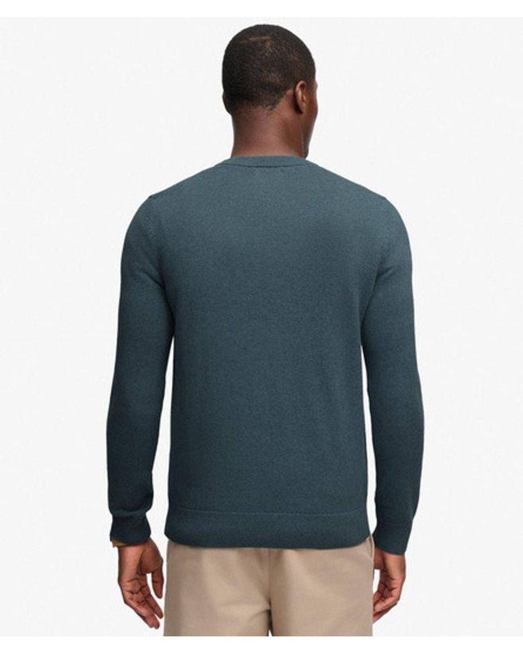 Superdry Blue Prep Essential Cotton Jumper for men